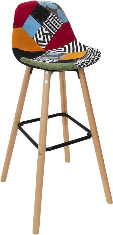 Home Deco Patchwork barkruk hoogte 92 5 cm