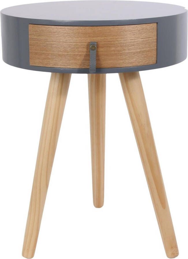 Home Deco Nachtkastje met lade rond grijs