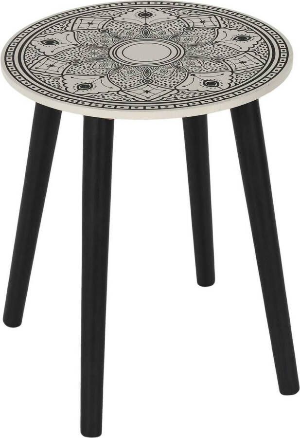 Home Decor Factory Set van 2 Bijzettafel Orientaals Rond 43 33 cm Zwart