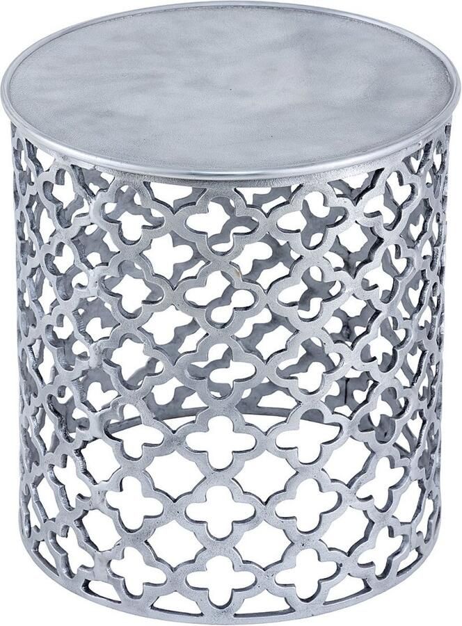 SVJ Home Decorations SVJ Bijzettafel Rond 41 x 41 x 48 cm Aluminium Zilver - Foto 2