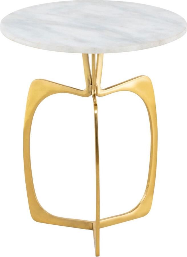 Home decorations SVJ Bijzettafel Rond 45 x 45 x 56 cm Marmer Aluminium Goud