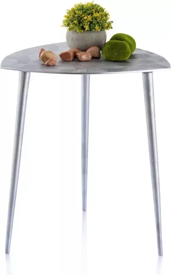 Home decorations SVJ Bijzettafel 35 x 35 x 46 cm Aluminium Zilver