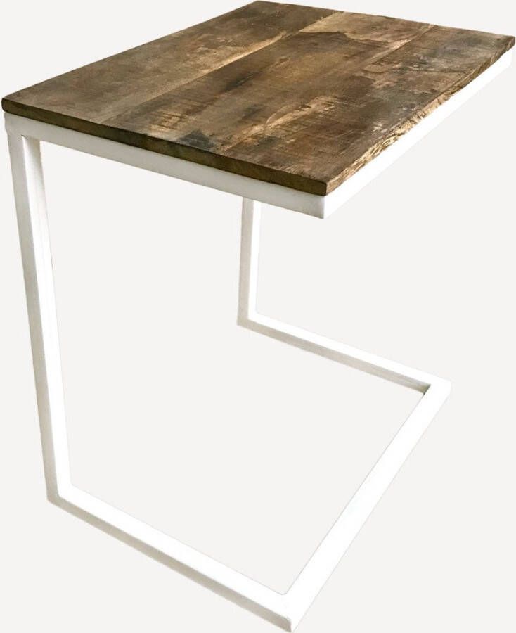 Home decorations SVJ Bijzettafel Rechthoekig 30 x 40 x 48 cm Metaal Wit Set van 2