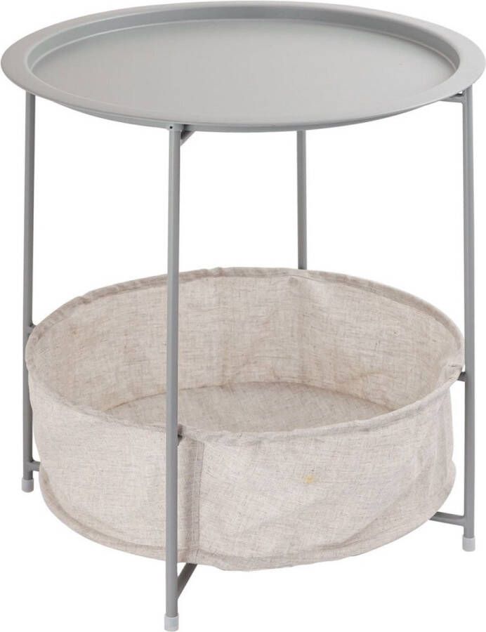 SVJ Home Decorations SVJ Bijzettafel Rond 47 x 47 x 51 cm Metaal Lichtgrijs