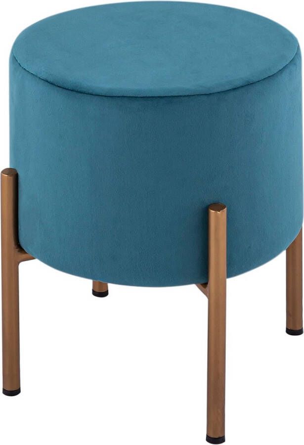 Home decorations SVJ Kruk Rond 32 x 32 x 38 cm Polyester Ijzer Blauw