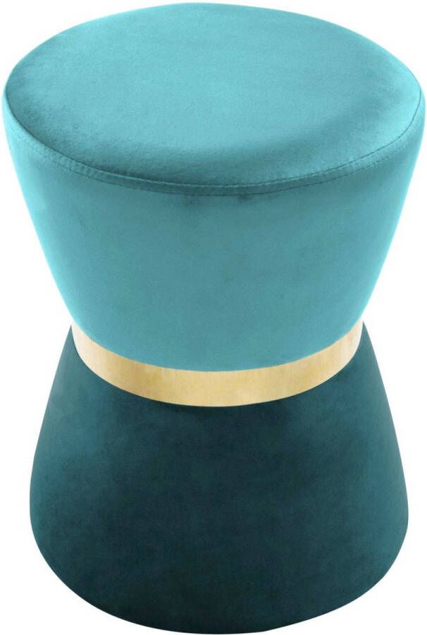 Home decorations SVJ Kruk Rond 32 x 32 x 42 cm Fluweel Blauw