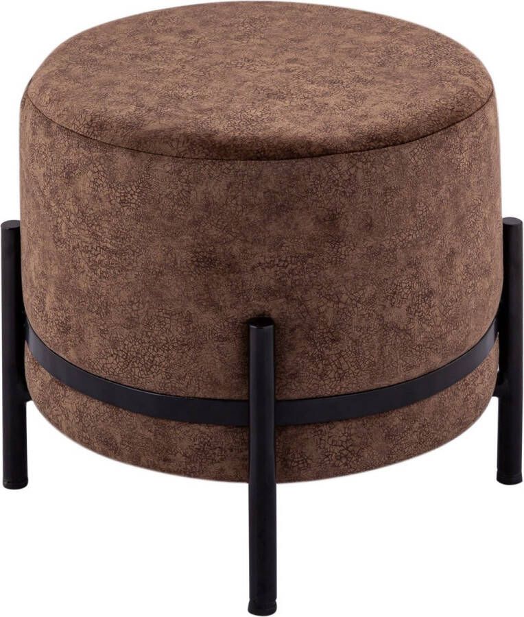 Home decorations SVJ Kruk Rond 35 x 35 x 37 cm Microvezel Bruin