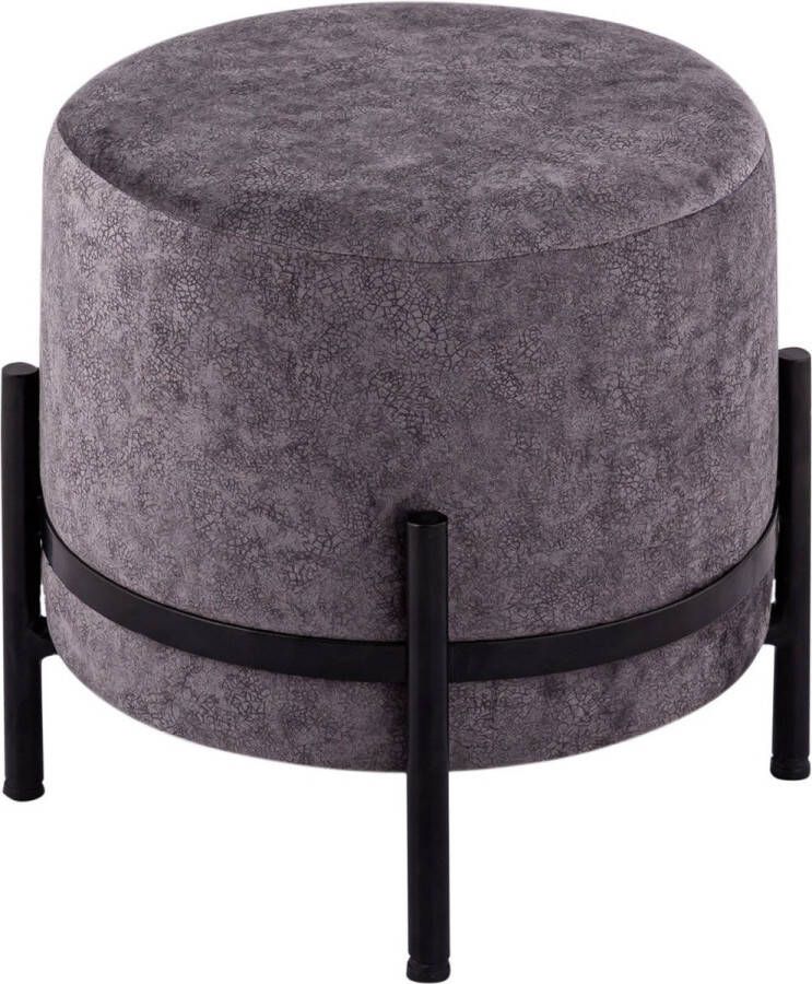 Home decorations SVJ Kruk Rond 35 x 35 x 37 cm Microvezel Donkergrijs