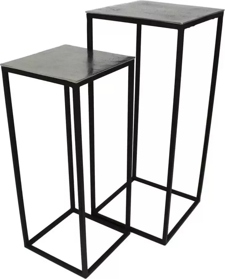 Sfeer voor jou SVJ Home Decorations Mensa Tafelset 30x30x70 cm Robuust Zilver
