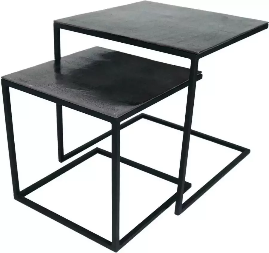 Sfeer voor jou SVJ Home Decorations Bijzettafel 50 x 50 x 50 cm Zwart Set van 2