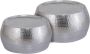 Home decorations SVJ Salontafel 59 x 59 x 30 cm Aluminium Zilver Set van 2 - Thumbnail 1