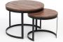 Home decorations SVJ Salontafel Rond 58 x 58 x 46 cm Metaal Zwart Set van 2 - Thumbnail 1