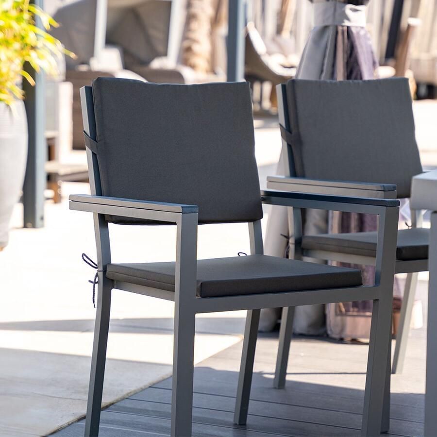 Home Deluxe GmbH HOME DELUXE 2x zitkussens voor MADERA tuinstoel antraciet bekledingsmateriaal: 100% polyester kernmateriaal: comfortschuim I campingstoel balkonstoel terrasstoel