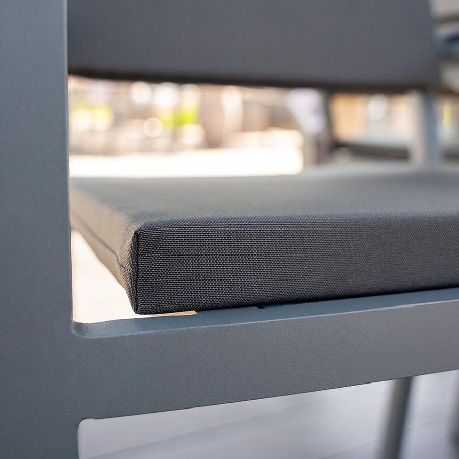 Home Deluxe GmbH HOME DELUXE 6x zitkussens voor MADERA tuinstoel antraciet bekledingsmateriaal: 100% polyester kernmateriaal: comfortschuim I campingstoel balkonstoel terrasstoel