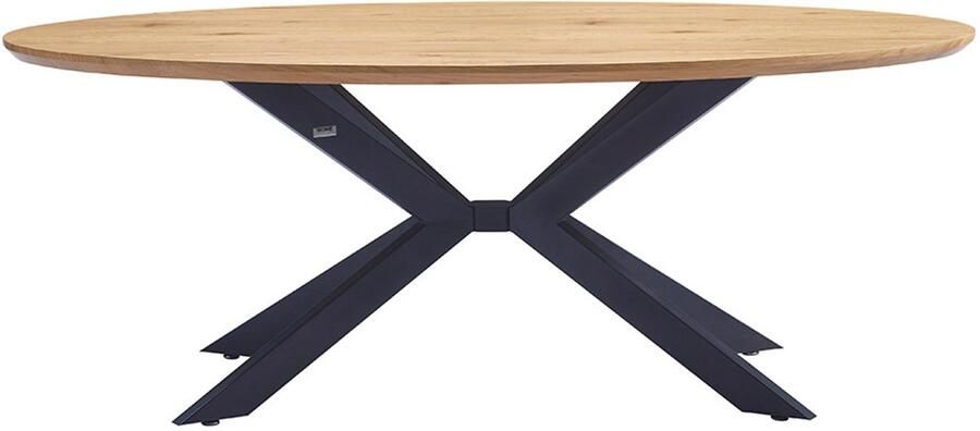 Home Deluxe GmbH HOME DELUXE ovale eettafel AVENTIS incl. steronderstel 200 x 120 cm Licht eiken