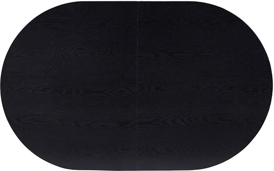 Home Deluxe GmbH HOME DELUXE Ovale Uitschuifbare Eettafel AVENTI incl. Steronderstel 160 x 100 cm Donker Eiken Keukentafel eetkamer eettafel