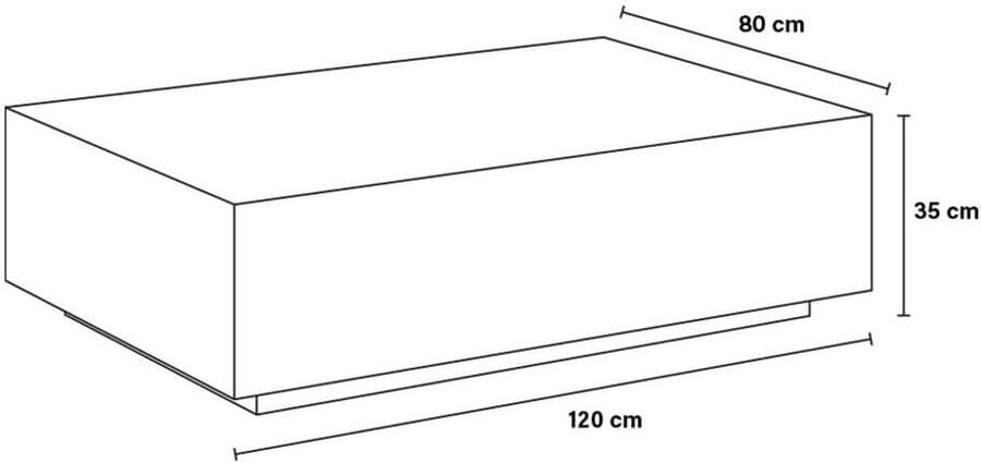 Home Deluxe GmbH Home Deluxe Salontafel Amiri XXL beige afmeting: 120 x 80 cm MDF-plaat reeds gemonteerd I woonkamertafel bijzettafel salontafel