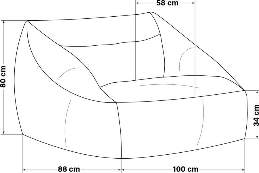 Home Deluxe GmbH HOME DELUXE Zitzak COSY Stof: fluweel ribfluweel beige Afmetingen: 100 x 88 x 80 cm inclusief vulling I zitmeubel zitzak zitzakken