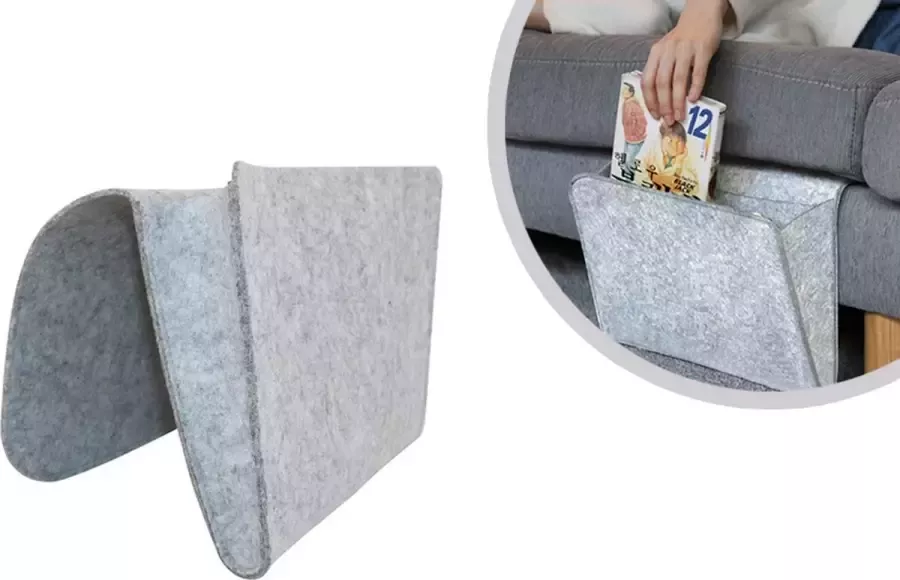 Home & Comfort Bedside Pocket opbergvak voor bed of zetel bed organizer opbergruimte voor bed of zetel vilten grijs