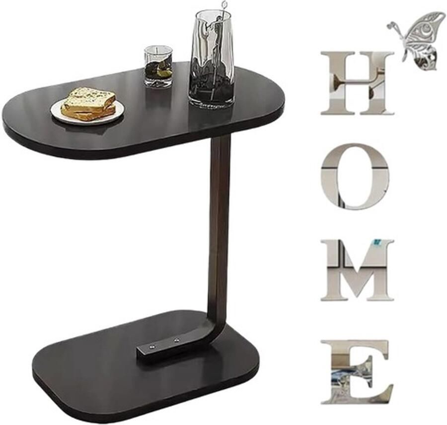 Home & Marker Houten Bijzettafel & Home Muurdecoratie Letters Koffietafel Decoratie Letters Sidetable Zwart DESKICA + HOMEWALL