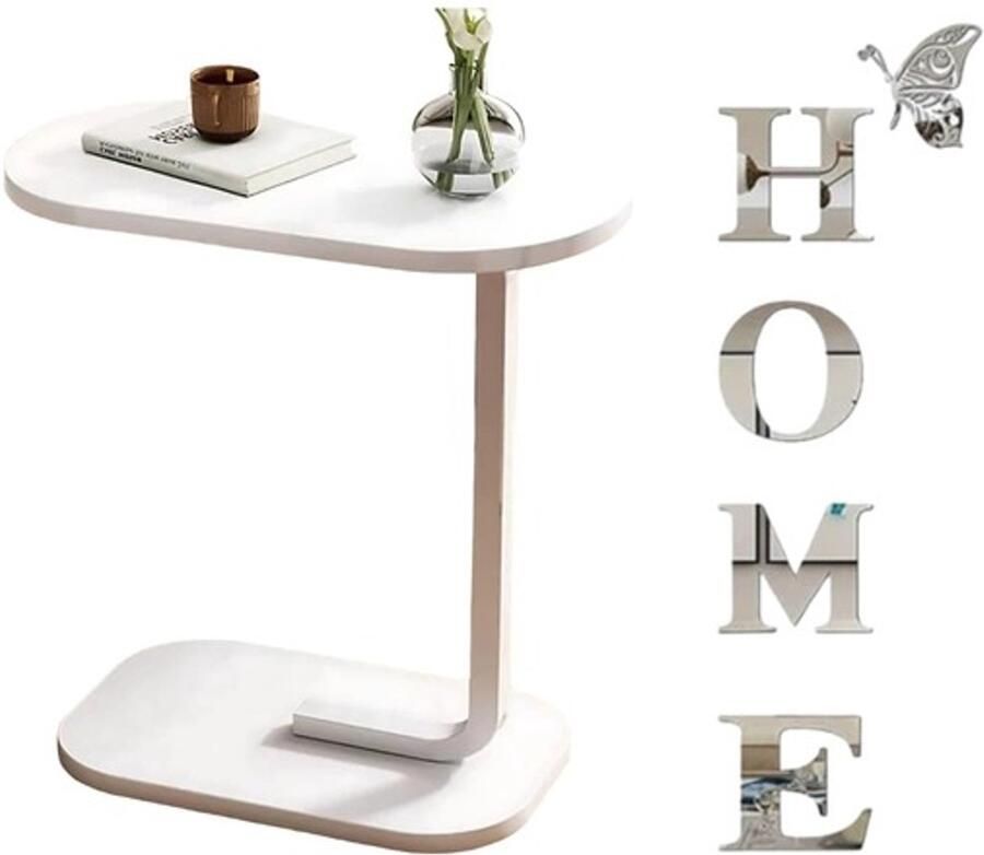 Home & Marker Houten Bijzettafel & Home Muurdecoratie Letters Koffietafel Decoratie Letters Sidetable Wit DESKICA + HOMEWALL
