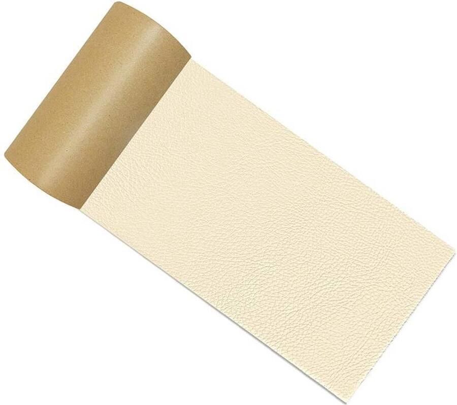 Home & Marker Leer Reparatie Set -Zelfklevend Kunstleer op Rol Reparatiedoek Beige 40 x 300 CM LEATHERPATCH