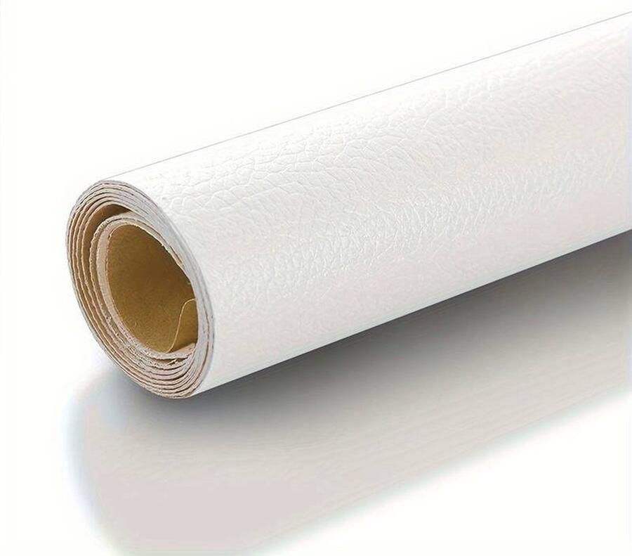 Home & Marker Leer Reparatie Set -Zelfklevend Kunstleer op Rol Reparatiedoek Wit 40 x 300 CM LEATHERPATCH