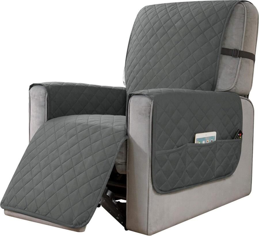 Home & Marker Stoelhoes Fauteuil Hoes Zetelhoes Stoelhoezen met Armleuning Fauteuil Beschermer Grijs LUXSIT