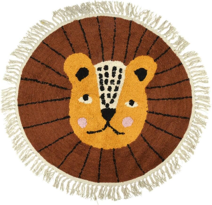 Home&Styling Collection Kinderkleed met franjes ANIMALS Ø 90 cm