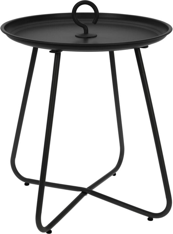 Home & Styling Bijzettafel koffietafel Fleur rond metaal zwart D40 x H46 cm voor binnen buiten