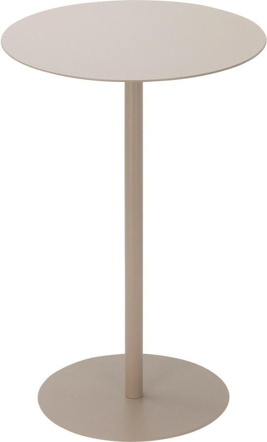 Home & Styling Bijzettafeltje Lugano beige D35x H53 cm metaal plantenpot verhoger koffie en lampjes tafel