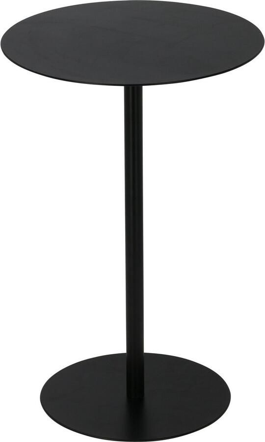 Home & Styling Bijzettafeltje Lugano zwart D35x H53 cm metaal plantenpot verhoger koffie en lampjes tafel