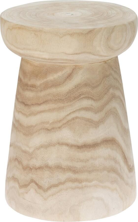 Home & Styling Bijzettafeltje Paulowniawood naturel D28x H42 cm plantenpot verhoger koffie tafel zit krukje