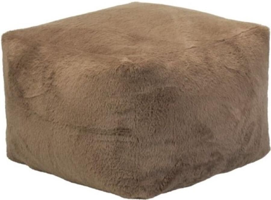 Home & Styling Faux Fur Poef 40x40cm Bruin