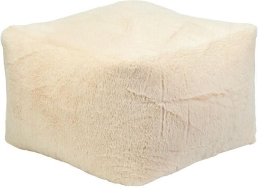 Home & Styling Faux Fur Poef 40x40cm Wit