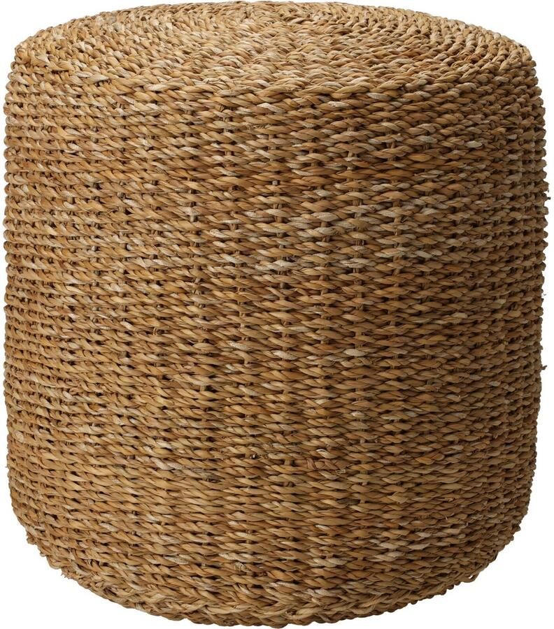 Home & Styling Home & Styiling Poef Nature rond gevlochten zeegras D40 x H40 cm bijzet stoeltjes