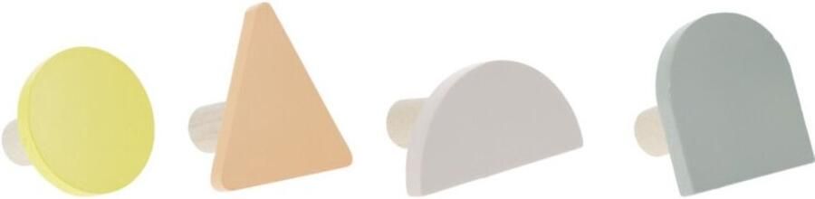 Home & Styling Kapstokken Geometrische Vormen Set van 4 stuks Multi