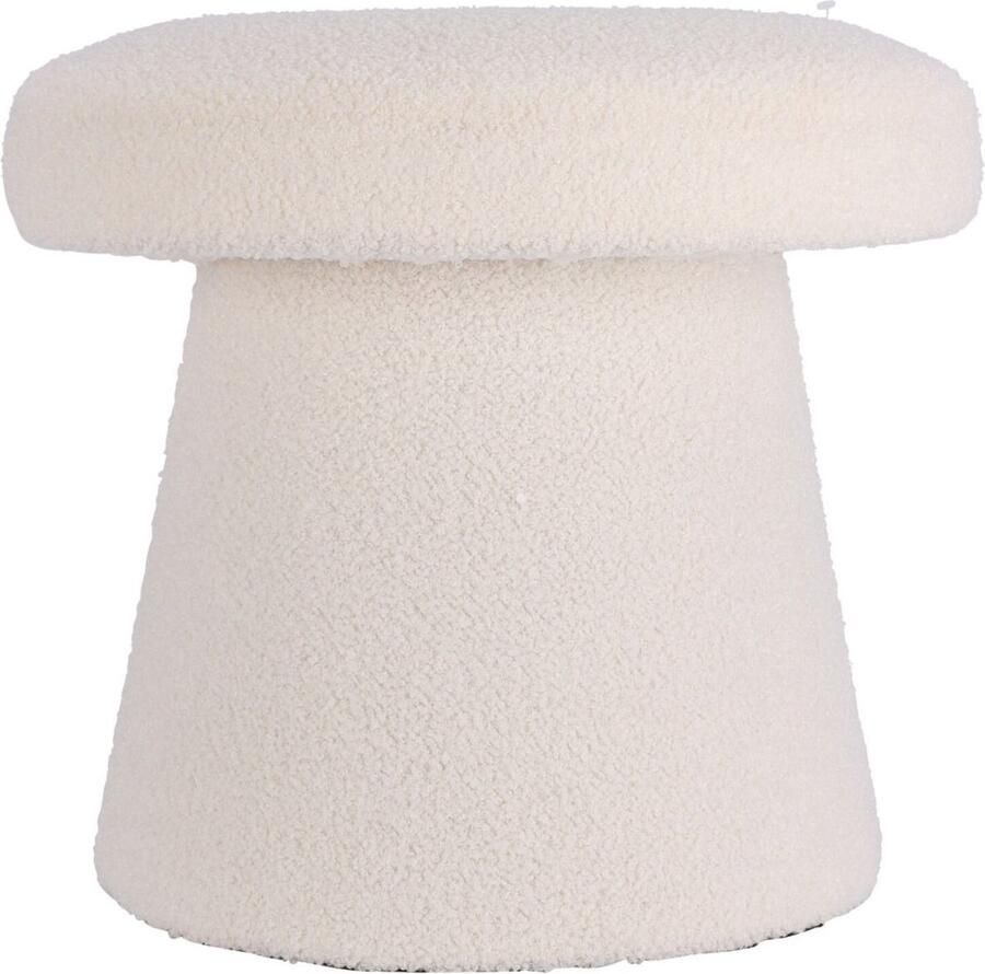 Home & Styling Teddy Paddenstoel Poef Ø38xH43cm Wit