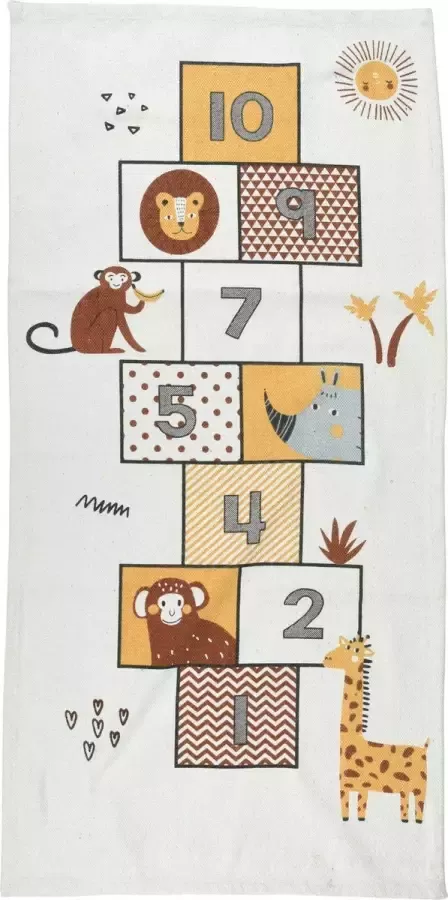Konges Slöjd Vloerkleed Tapijt Safari Hinkelpad Kinderkamer Babykamer 70x140 cm Katoen