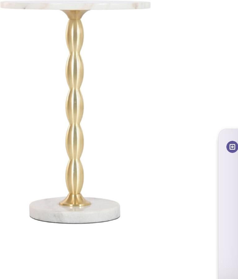Home ESPRIT Bijzettafel Marmerlook Wit Gouden 41 x 41 x 57cm