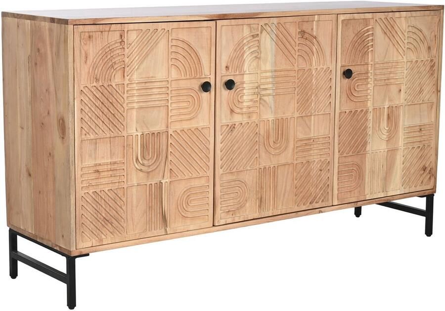 Home ESPRIT Dressoir Bruin Zwart Metaal Acacia 145 x 40 x 80 cm