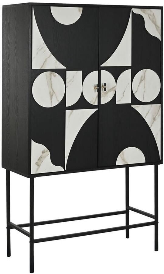 Home ESPRIT Kast Wit Zwart Metaal Spar 100 x 40 x 170 cm