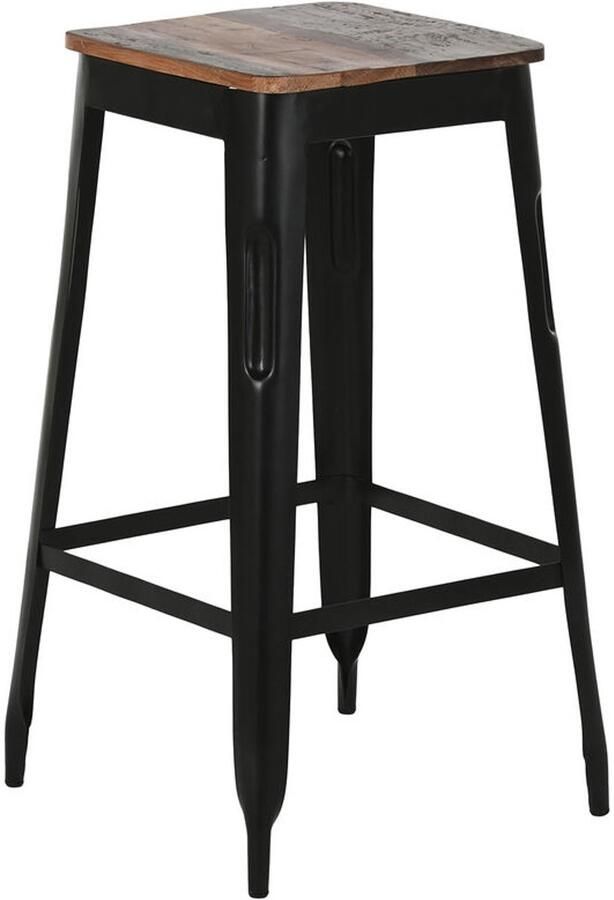 Home ESPRIT Kruk Bruin Zwart Hout Metaal 34 x 33 x 77 cm