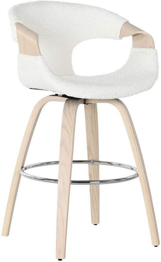 Home ESPRIT Kruk Wit Hout 55 5 x 52 5 x 92 5 cm