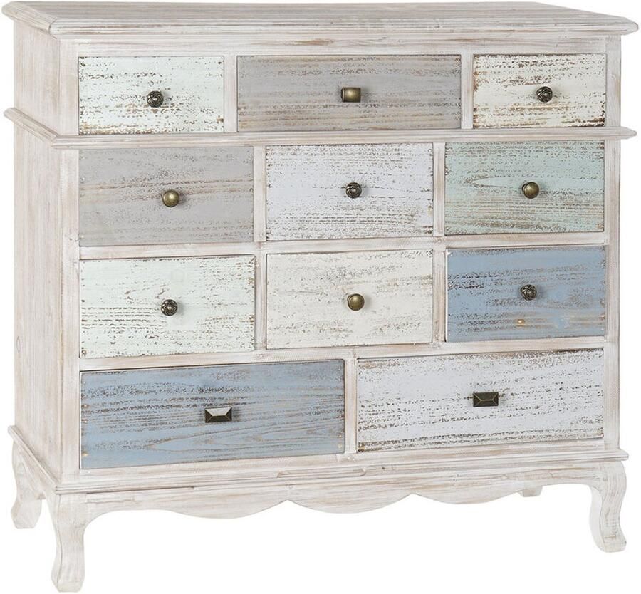 Home ESPRIT Ladenkast Blauw Wit Lichtgrijs Cottage 94 x 35 x 87 cm