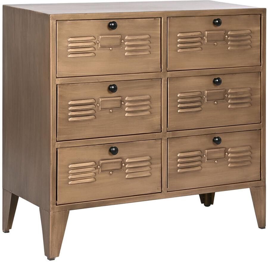 Home ESPRIT Ladenkast Gouden Metaal Loft 78 x 34 x 70 cm