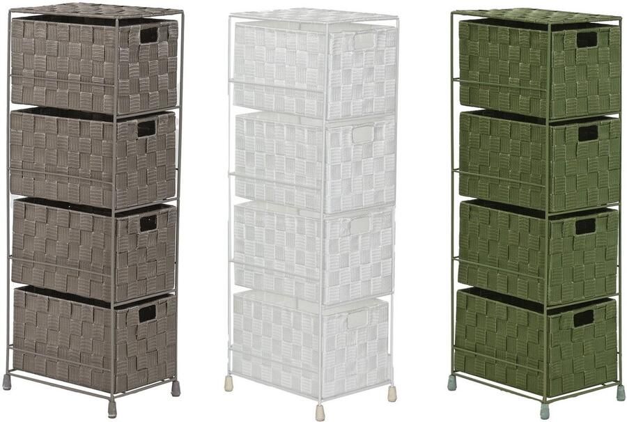 Home ESPRIT Ladenkast Groen Grijs Crème 24 x 18 x 68 cm (3 Stuks)