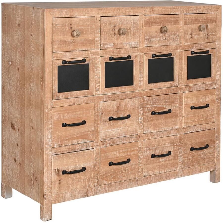 Home ESPRIT Ladenkast Zwart Natuurlijk Metaal Spar Cottage 110 x 40 x 92 5 cm