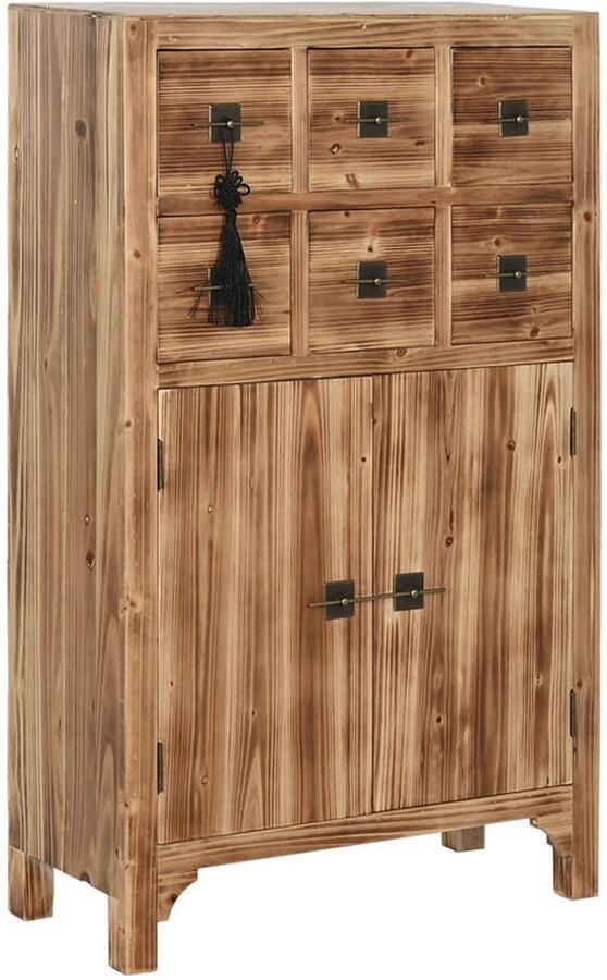 Home ESPRIT Ladenkast Zwart Natuurlijk Spar Hout MDF Orientaals 63 x 27 x 101 cm