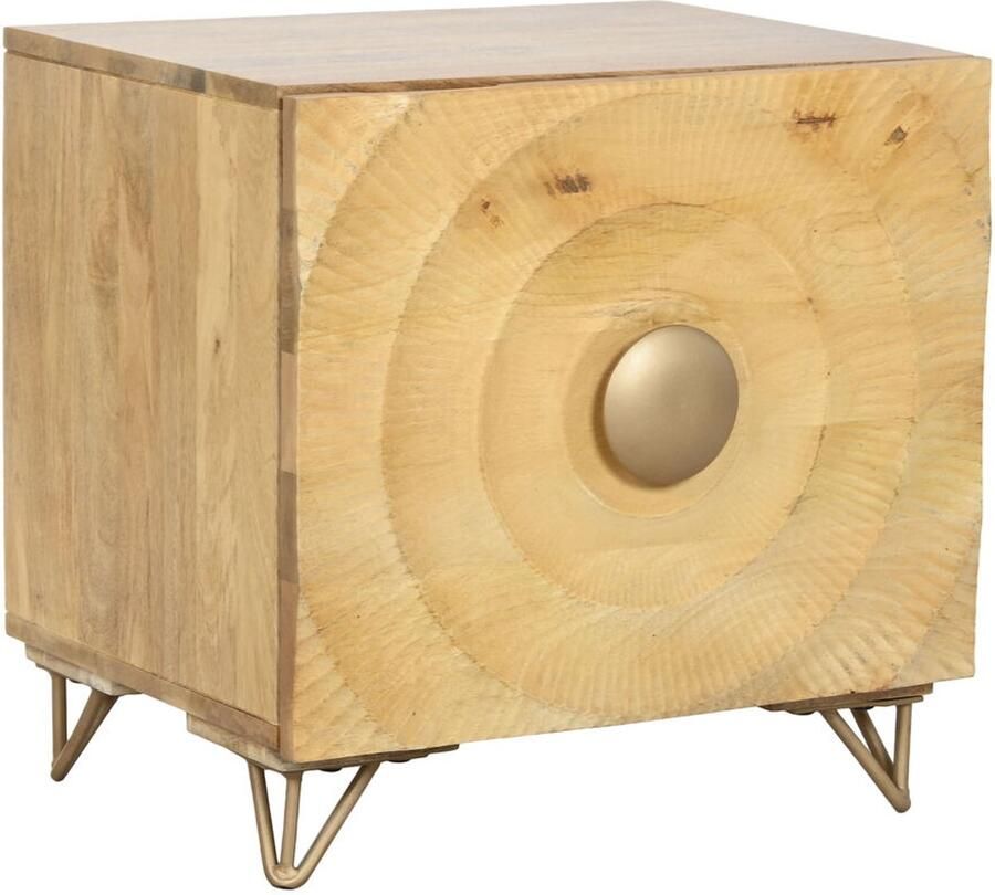 Home ESPRIT Nachtkastje Gouden Natuurlijk 50 x 40 x 50 cm